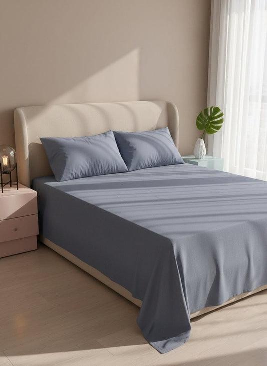 3 Pcs Plain Colour King Size Bedsheet Set – Soft & Comfortable
