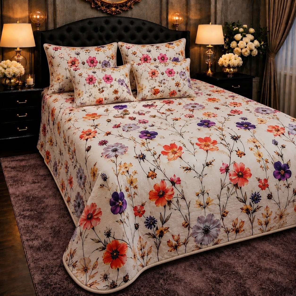 Soft & Durable 8D King Size 5 Piece Bed Sheet Set 09