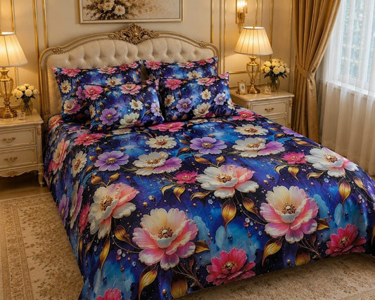 Soft & Durable 8D King Size 5 Piece Bed Sheet Set 010