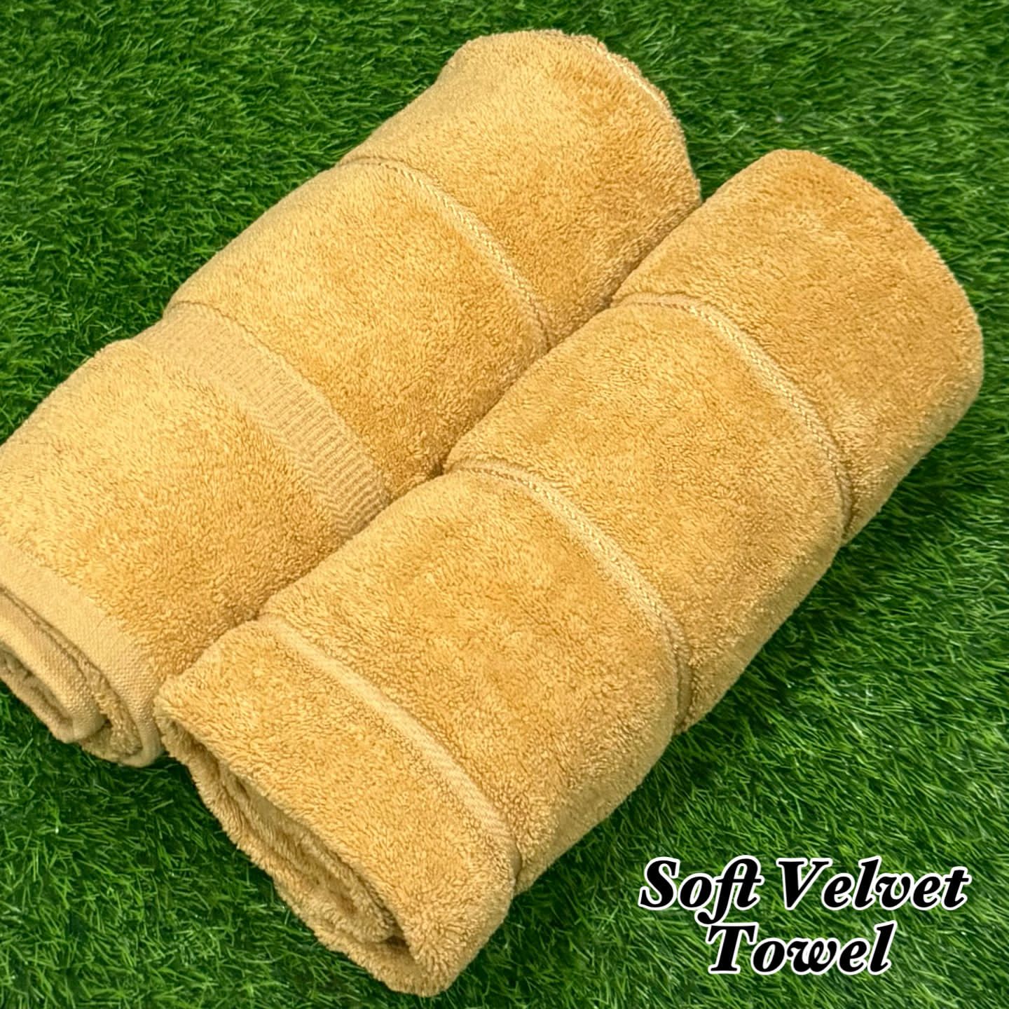 2Pcs Soft Velvet Bathroom Towel Pair – Ultra Absorbent & Premium Quality