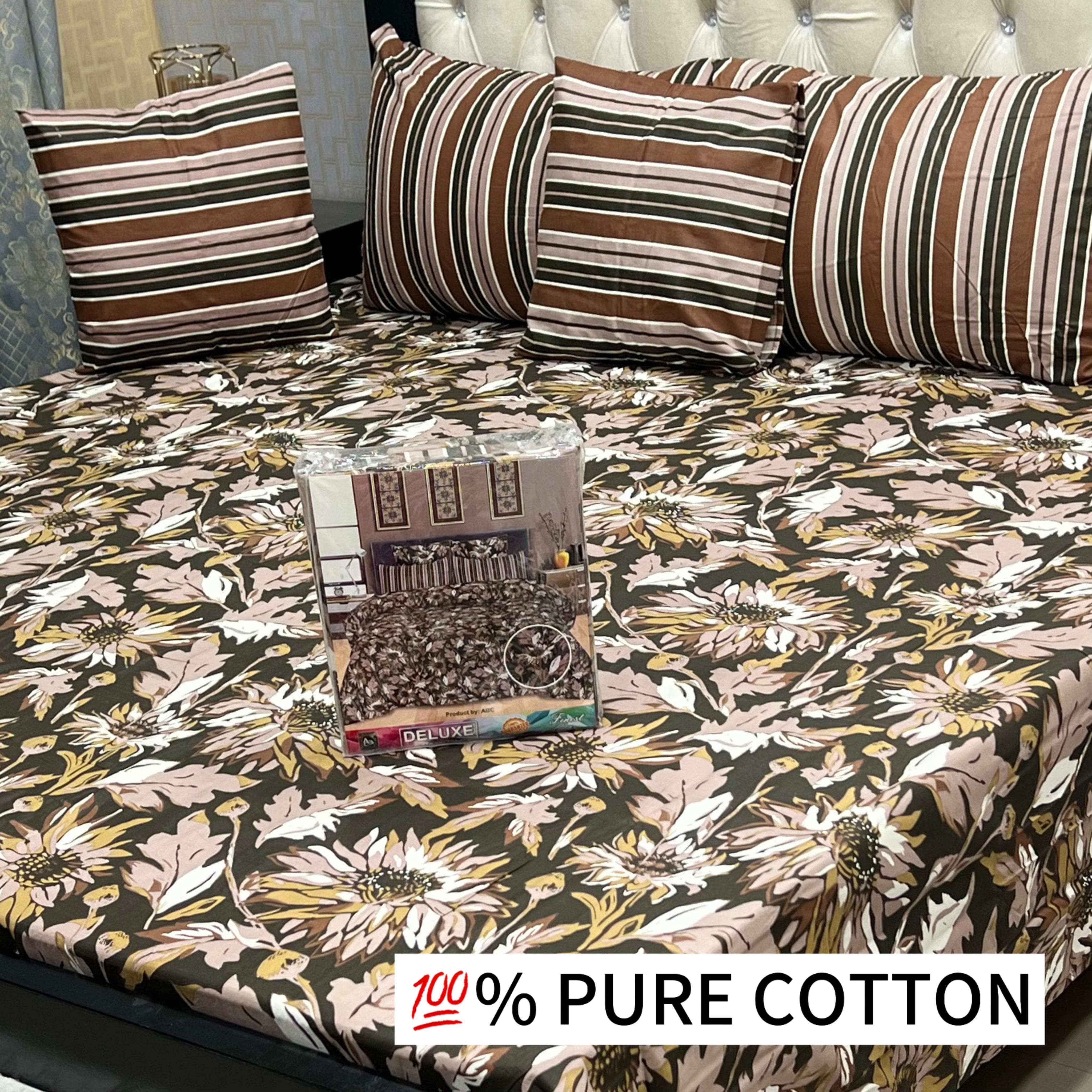 5 Pcs Delux Pure cotton Bed Sheet 08