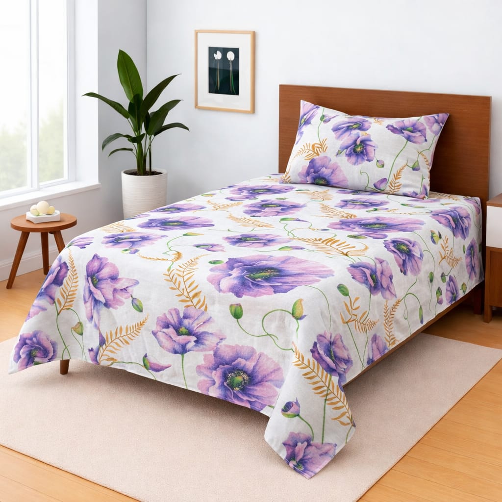 COZIFY PURE COTTON SINGLE BEDSHEET 018