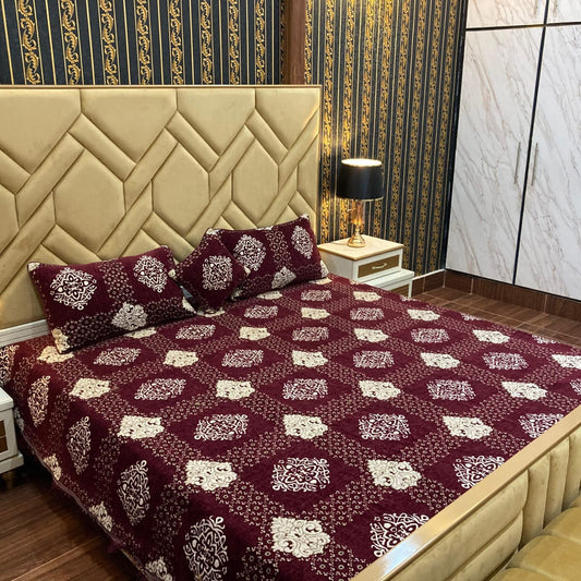 Appish Bridal Velvet Bed Sheet Set - 4pcs - ABB031