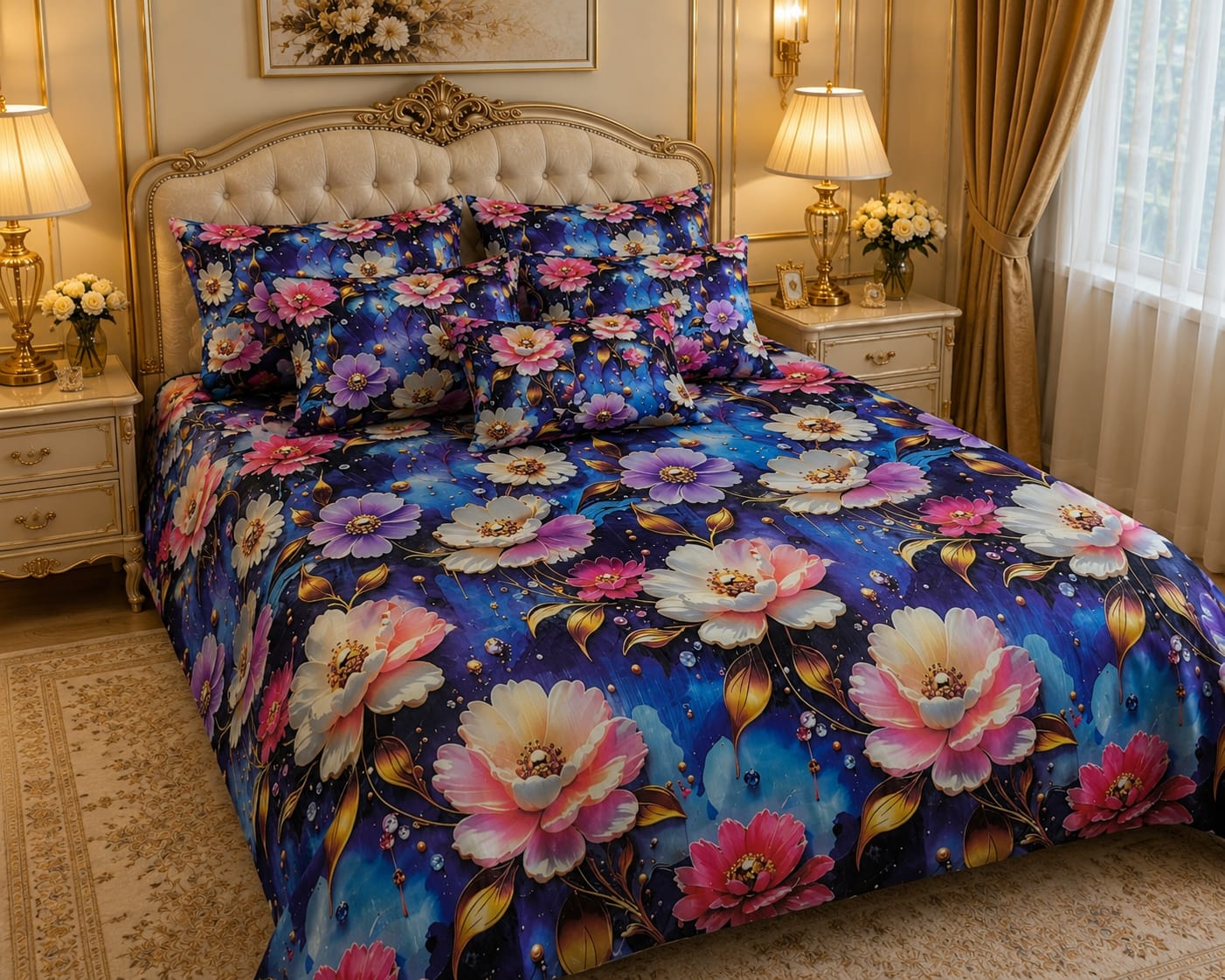 Soft & Durable 8D King Size 5 Piece Bed Sheet Set 08