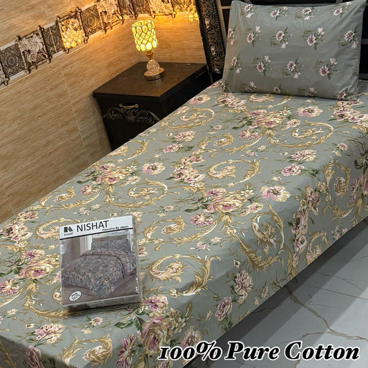 Premium 4 Pcs Single Pure Cotton Bedsheets –  Gift Pack 06