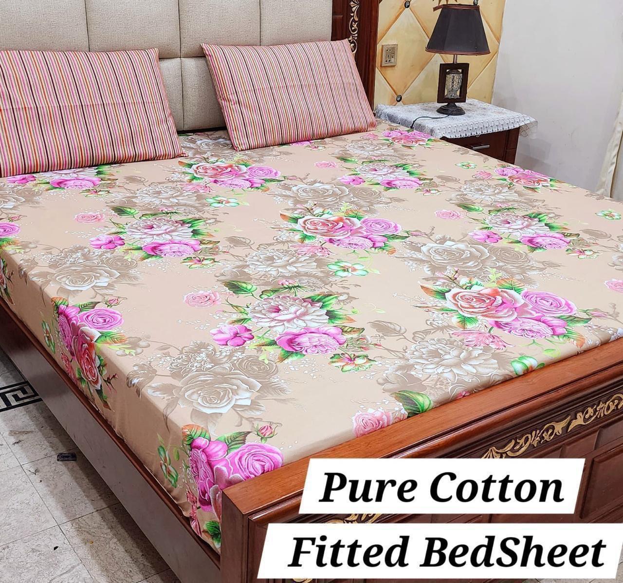 3 Pcs Pure Cotton Fitted Bedsheets 03