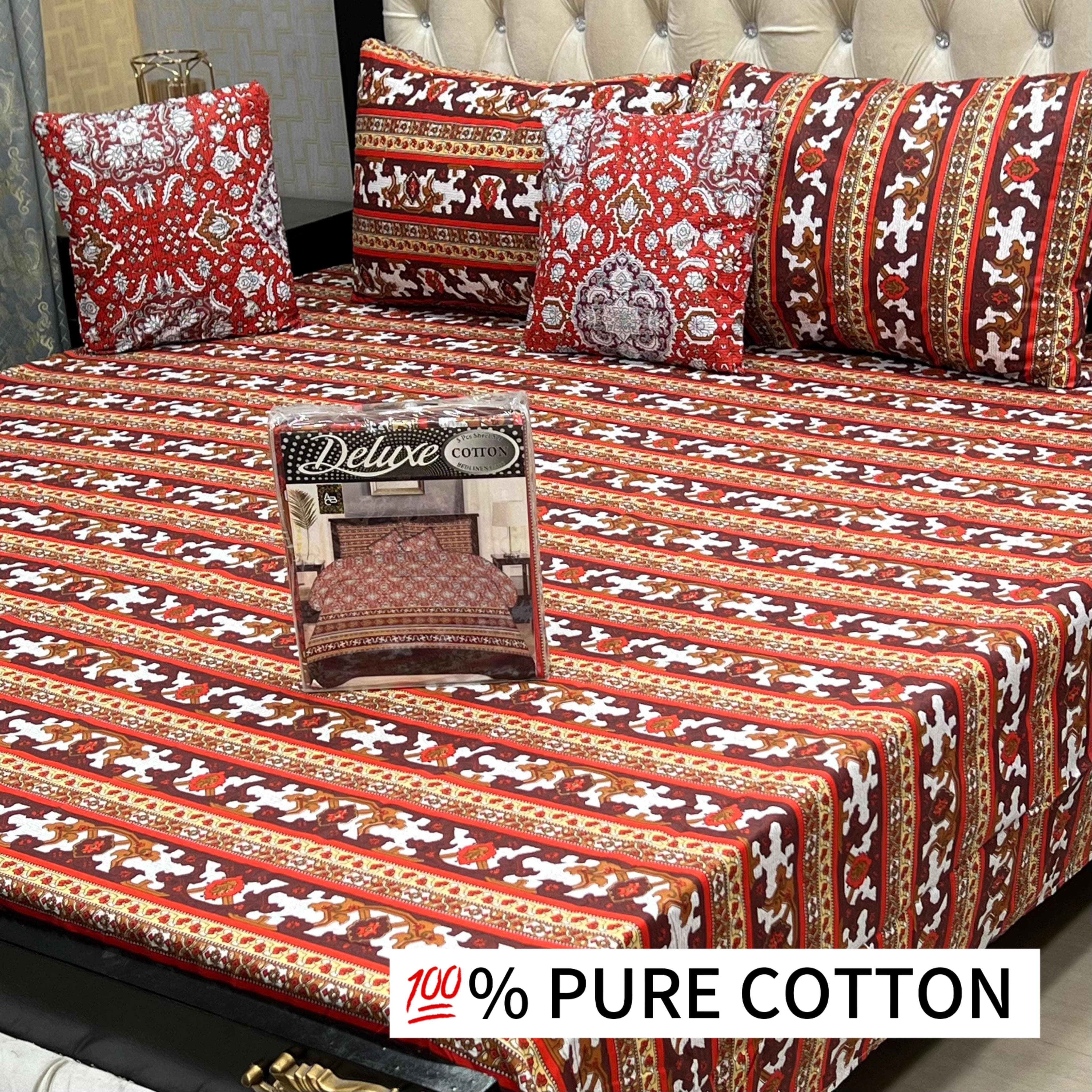 5 Pcs Delux Pure cotton Bed Sheet 06