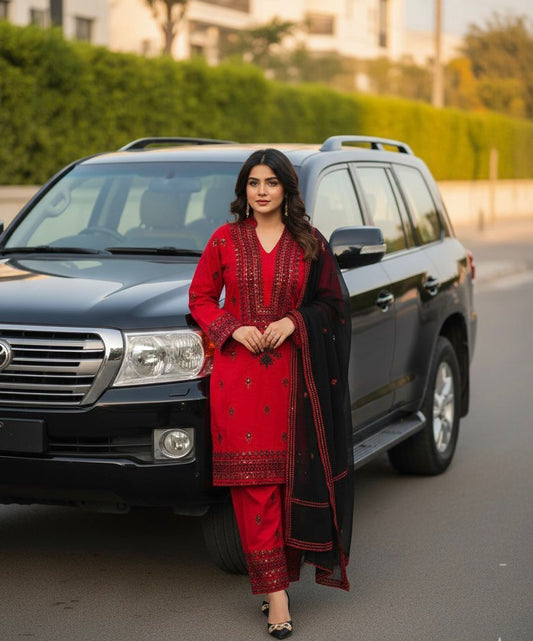 Eid Collection 2K26 – 3 Pcs Lawn / Cotton Hit Traditional Embroidery Suit