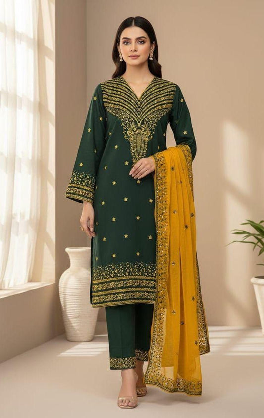 Eid Collection 2K26 – 3 Pcs Lawn / Cotton Hit Traditional Embroidery Suit