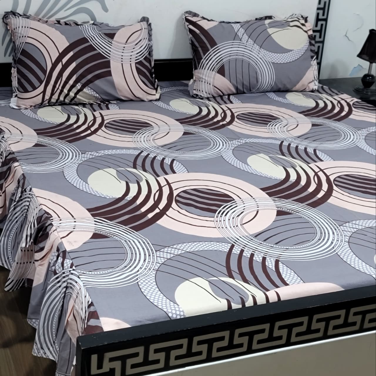 ROYAL Pure Cotton King Size FRILL BED SHEETS 023