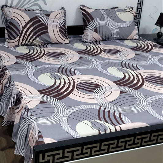 ROYAL Pure Cotton King Size FRILL BED SHEETS 023