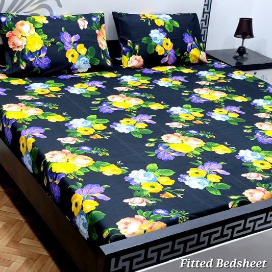 PURE SOFT COTTON SATIN KING SIZE FITTED BED SHEETS
