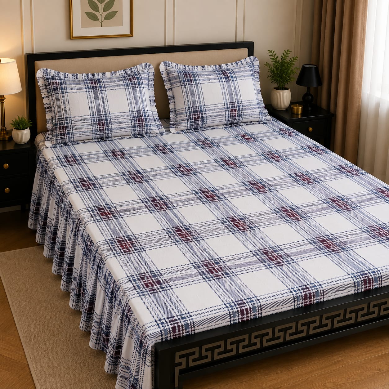 Royal Pure Cotton Frill Bedsheets 3 Pcs Set 011