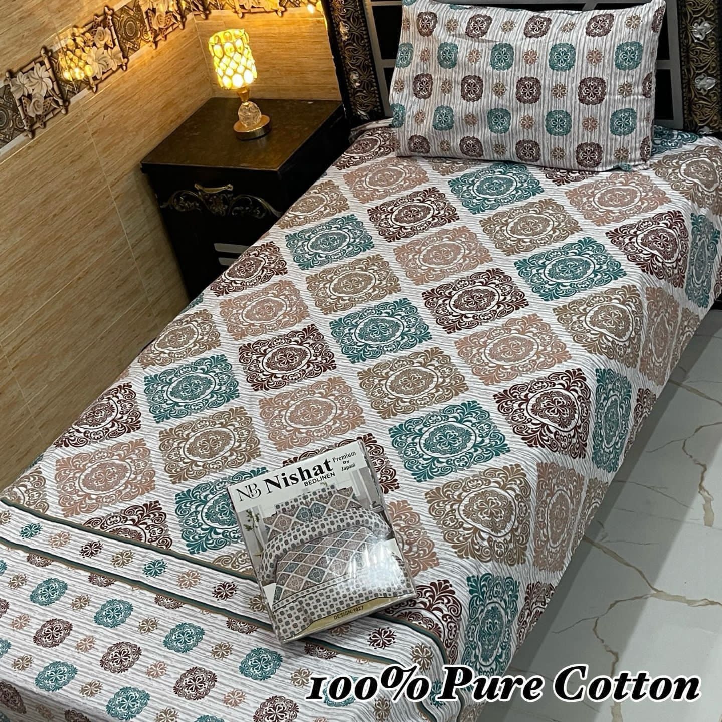 Premium 4 Pcs Single Pure Cotton Bedsheets –Gift Pack 013