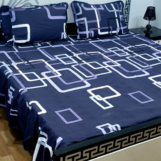 ROYAL Pure Cotton King Size FRILL BED SHEETS 014