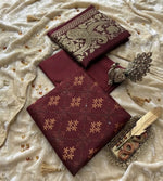 Luxury Dhanak Embroidered 3-Piece Suit with 3D Pashmina Shawl