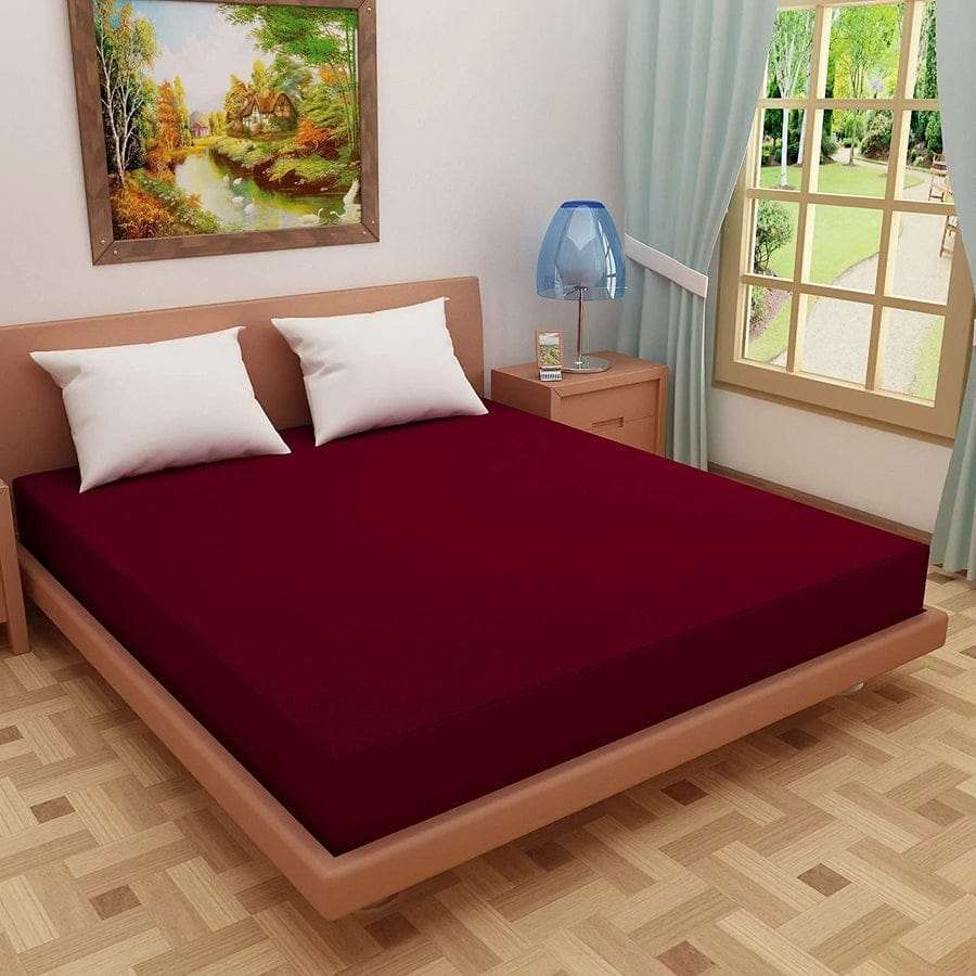 Waterproof Mattress Cover -Mehroon- WPC03