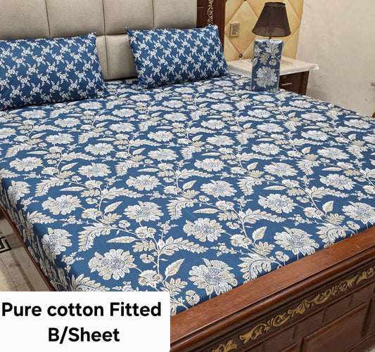 Elegant Pure Cotton Fitted Sheets 3 Pcs Set 068