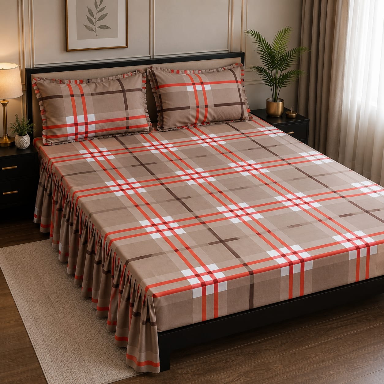 Royal Pure Cotton Frill Bedsheets 3 Pcs Set 013