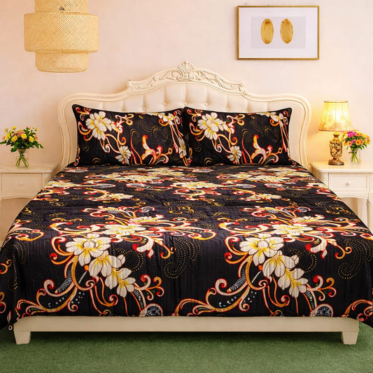 🛏️ 3 Pcs Fleece Bedsheet Set – Ultra Soft &amp; Warm 017