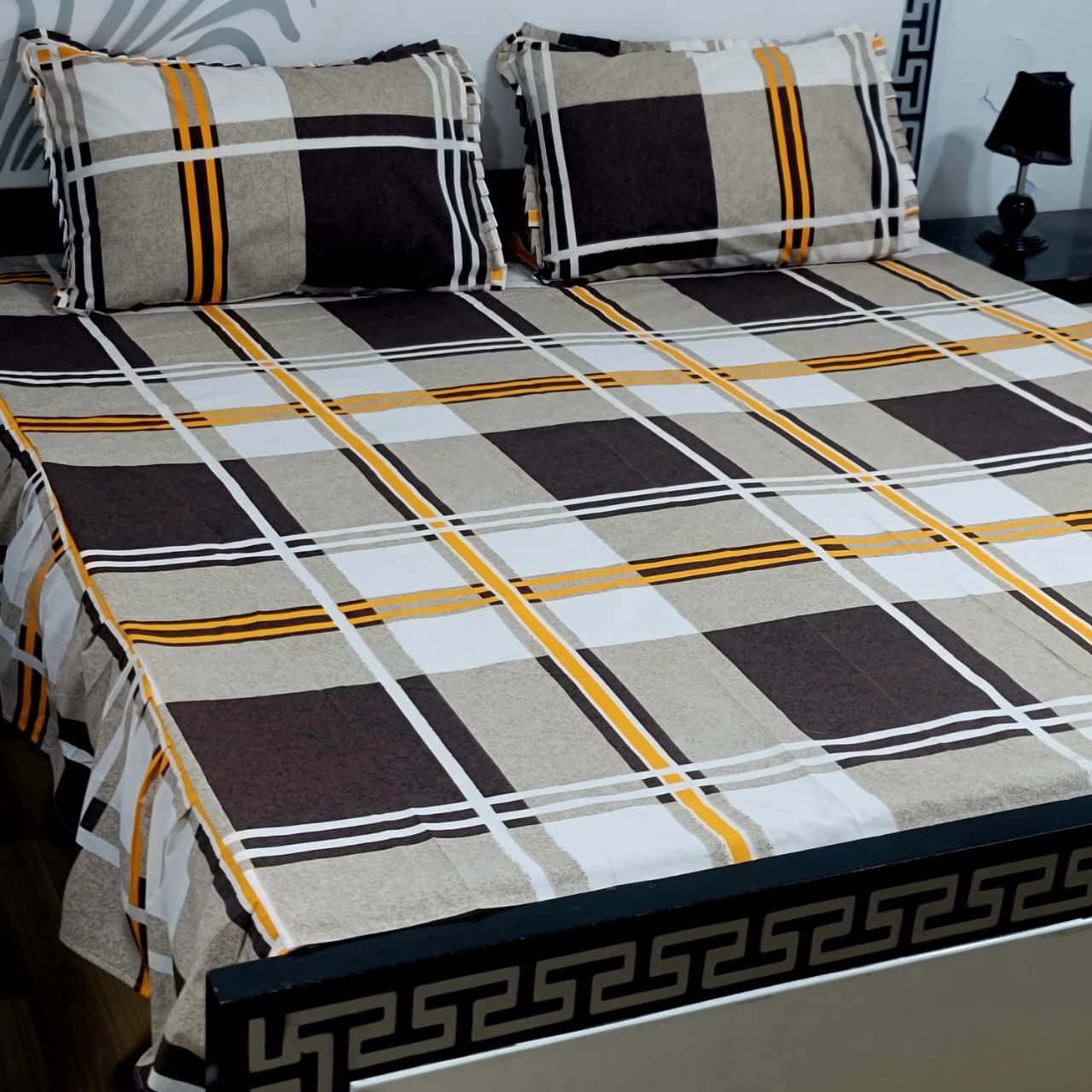 ROYAL Pure Cotton King Size FRILL BED SHEETS 025
