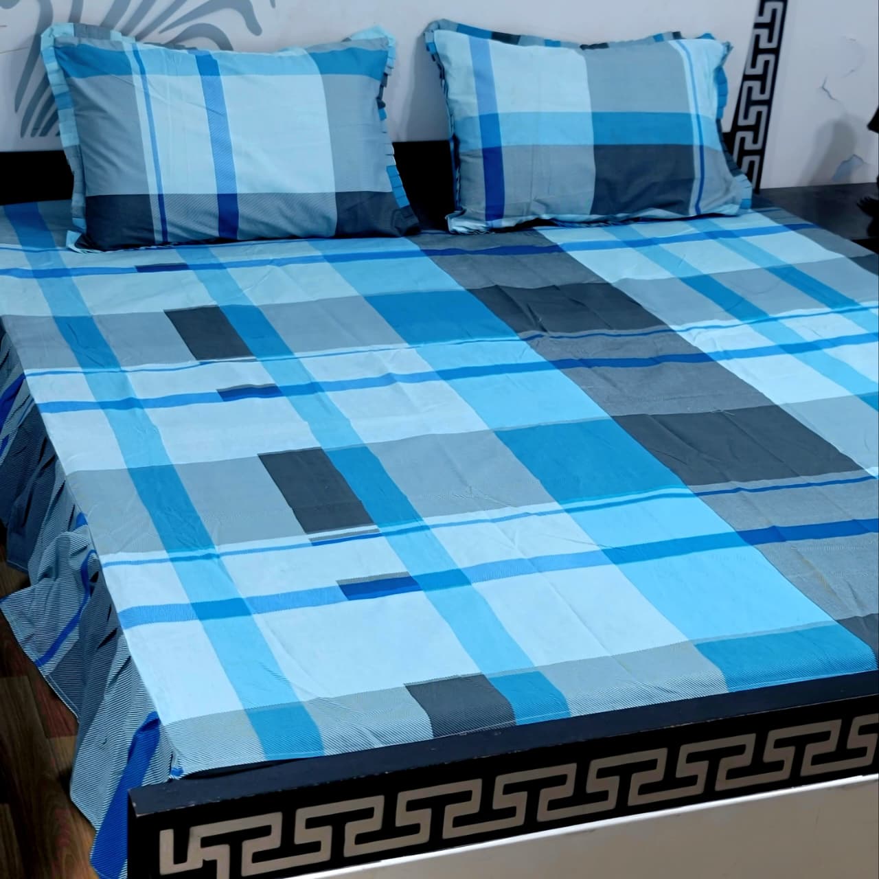 ROYAL Pure Cotton King Size FRILL BED SHEETS 023
