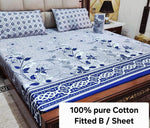 Elegant Pure Cotton Fitted Sheets 3 Pcs Set 071