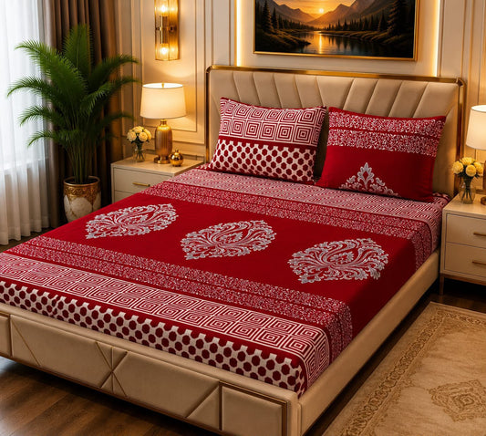 🛏️ 3 Pcs Fleece Bedsheet Set – Ultra Soft &amp; Warm 013