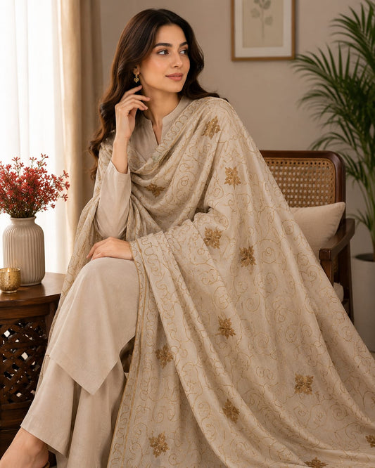 Premium Ladies Embroidered Swiss Lawn Shawls