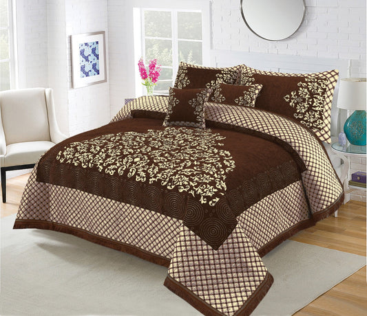 Relent Bridal Velvet Bed Sheet Set - 5pcs - RBB05