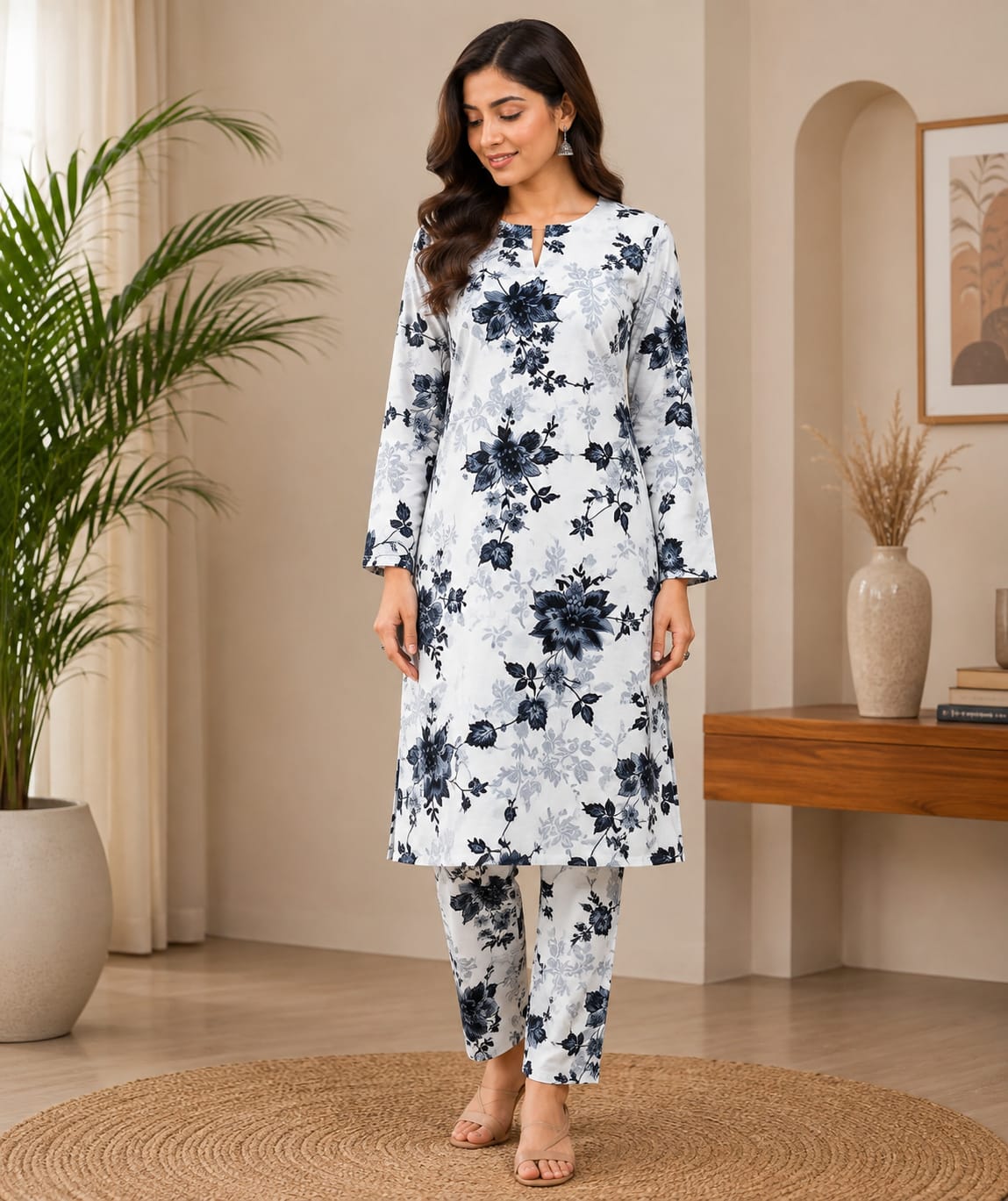 Winter Bloom – 2 Pcs Unstitched Ladies Suit