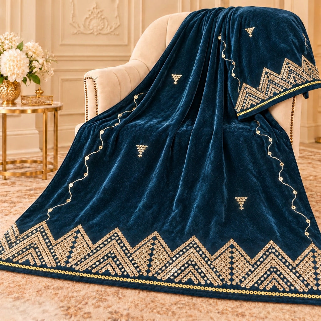 Executive Velvet Shawl with Heavy Border – Premium Winter Collection