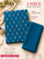 Soft & Warm Khaddar 2 Pcs Ladies Suit – Embroidered Shirt & Plain Trouser S05