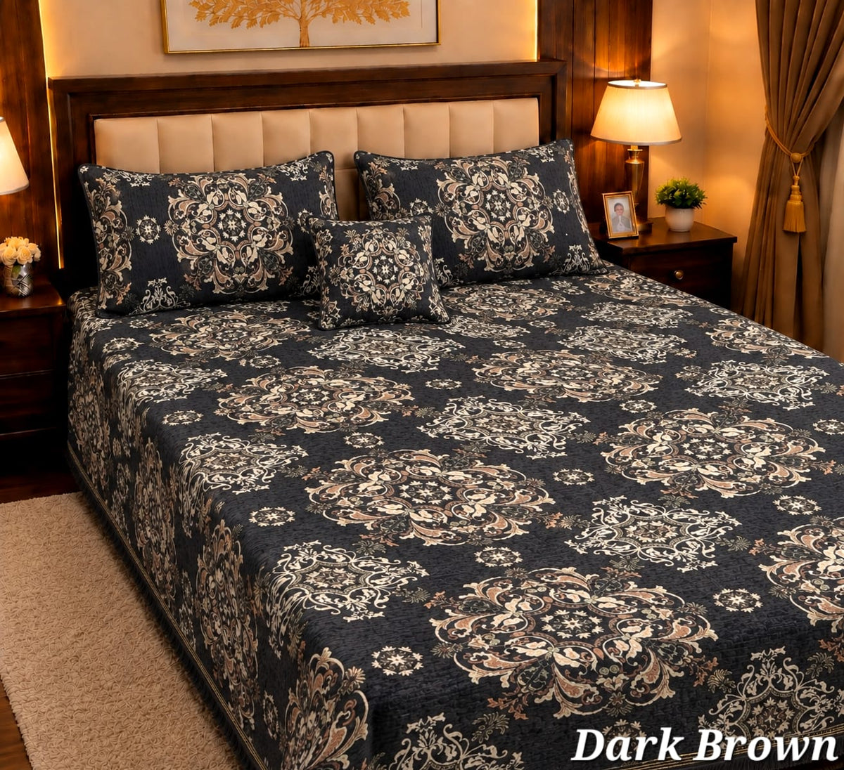 Appish Bridal Velvet Bed Sheet Set - 4pcs - ABB045