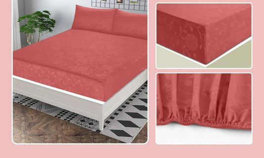 3Pcs Pearl Leather Embossed Fitted Sheet 013