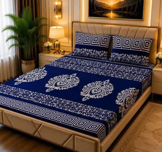 🛏️ 3 Pcs Fleece Bedsheet Set – Ultra Soft &amp; Warm 016