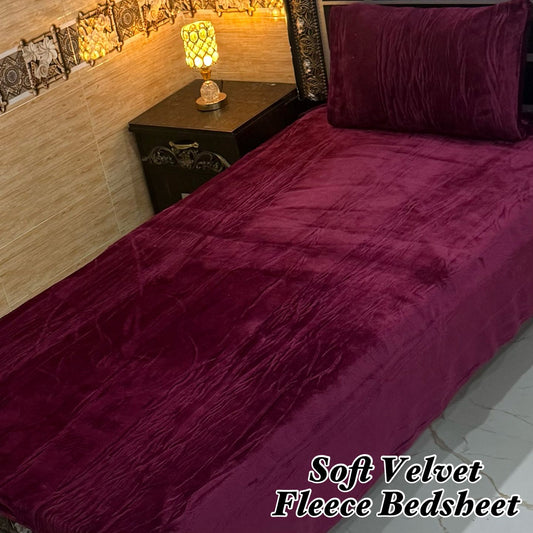 🛏️ 2 Pcs Single Fleece Bedsheet Set – Soft, Warm &amp; Stylish