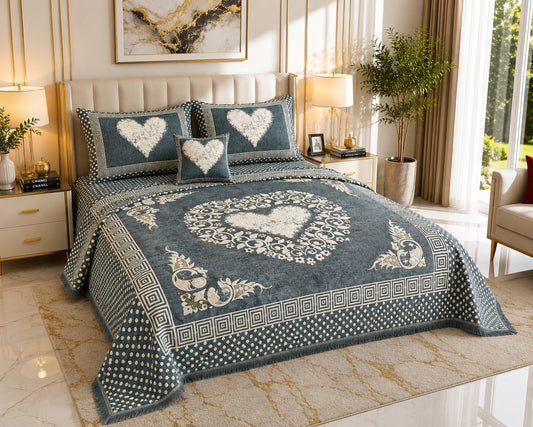 Appish Bridal Velvet Bed Sheet Set - 4pcs - ABB09