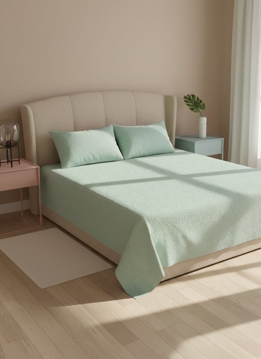 3 Pcs Plain Colour King Size Bedsheet Set – Soft & Comfortable 08