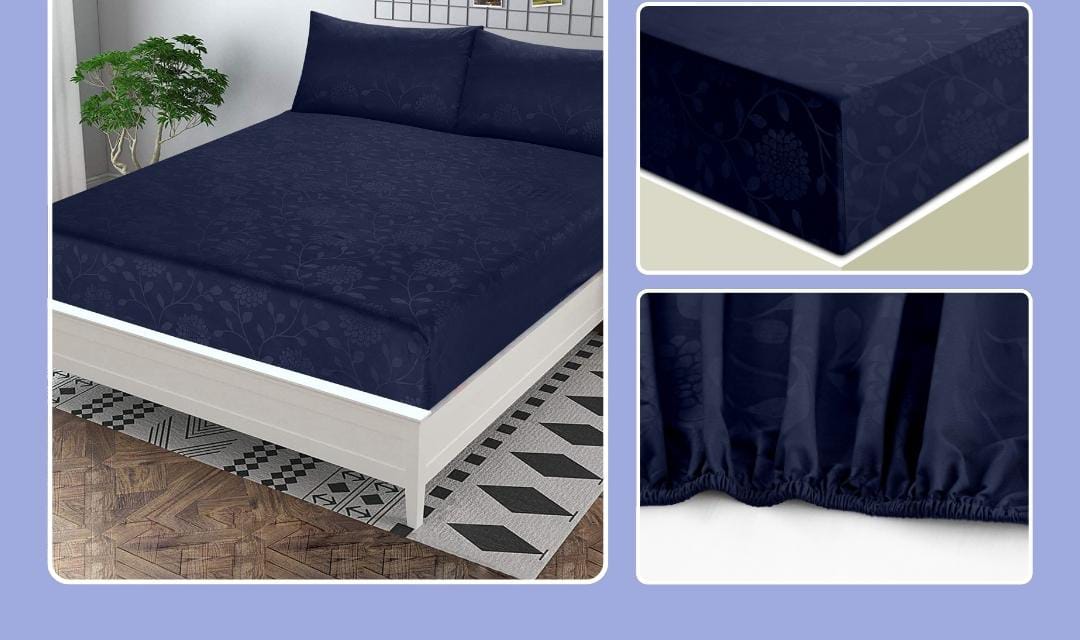 3Pcs Pearl Leather Embossed Fitted Sheet 015