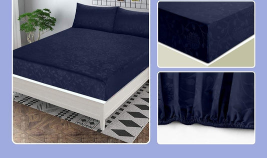 3Pcs Pearl Leather Embossed Fitted Sheet 015