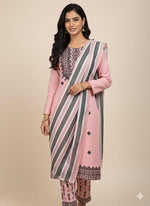 3 Pcs Khaddi Khadar Suit with Jacquard Velvet Shawl
