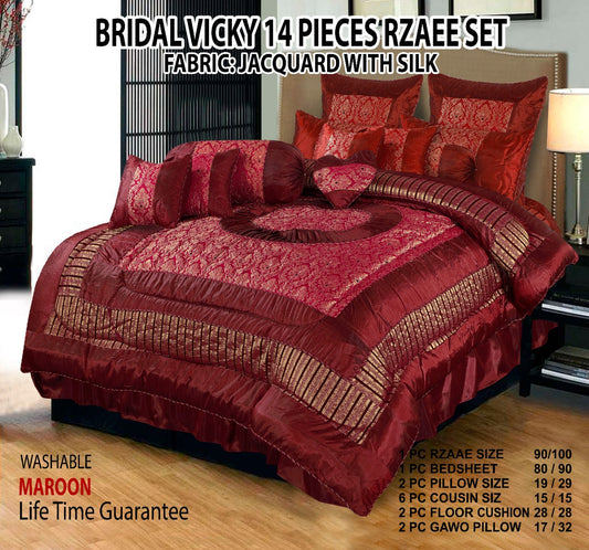 Fenso Bridal Silk Quilt Set - 14pcs
