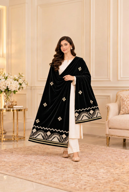 Luxury Velvet Winter Shawl