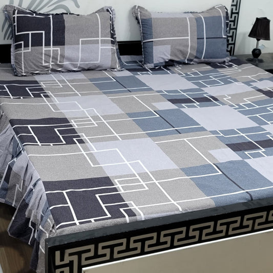 ROYAL Pure Cotton King Size FRILL BED SHEETS 033
