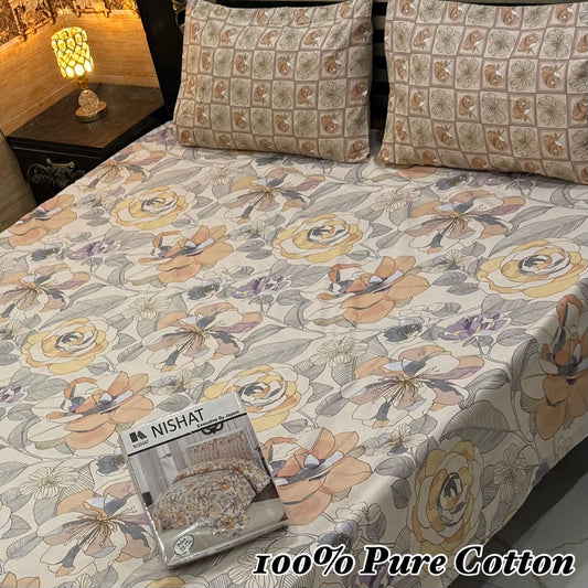 Pure Cotton 3 Pcs Bedsheet Gift Pack 013