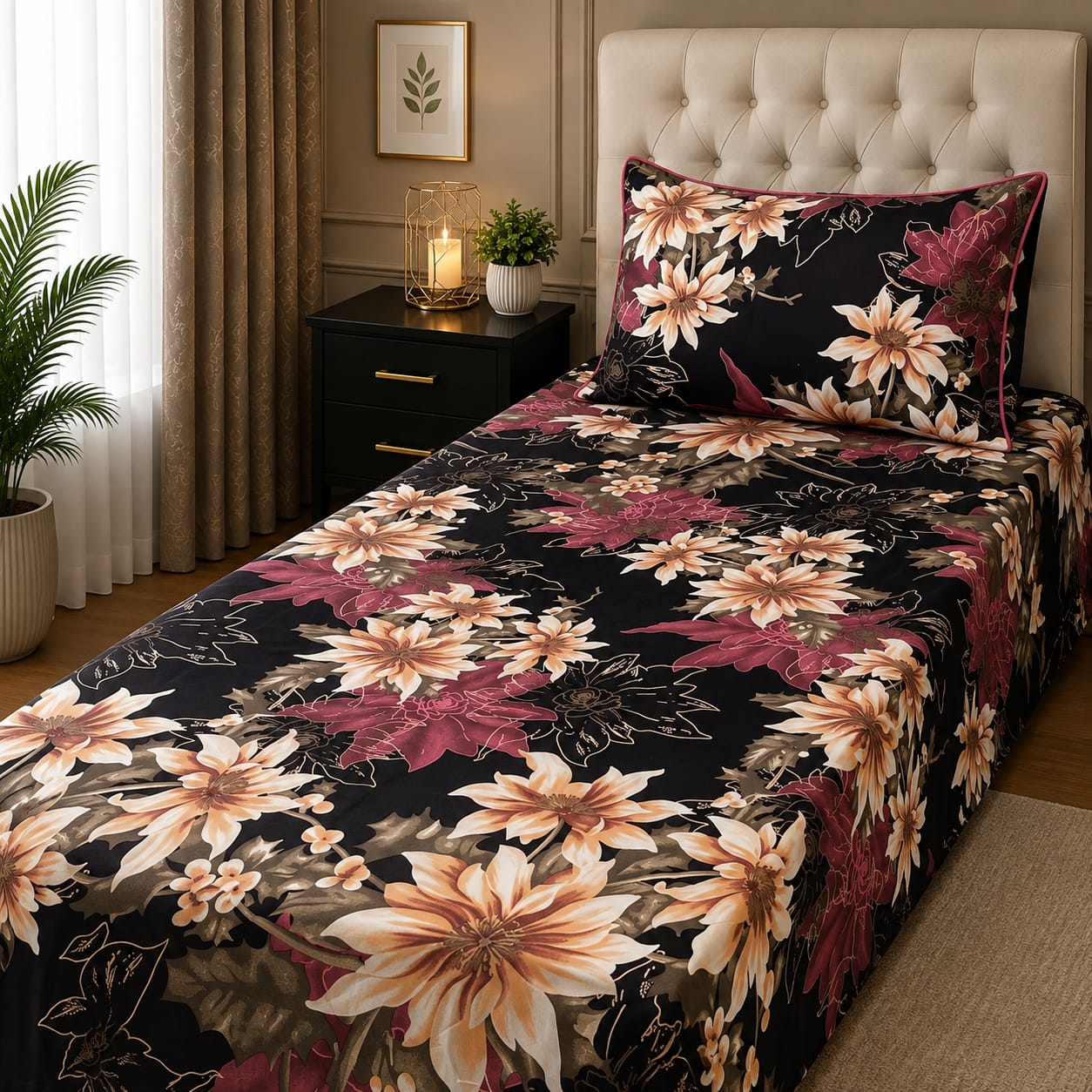 Tytan Cotton Bed Sheet - Single - TSB034