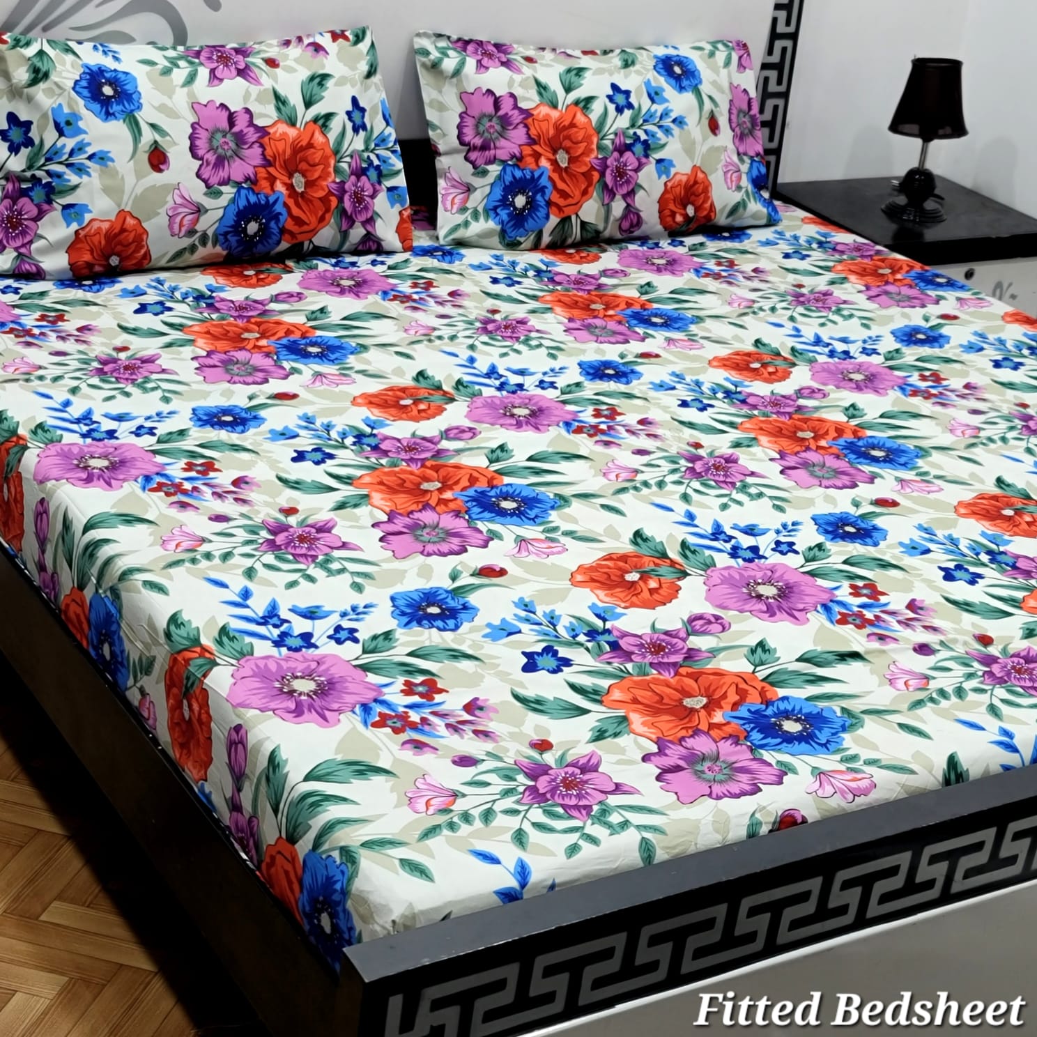 PURE SOFT COTTON SATIN KING SIZE FITTED BED SHEETS 07
