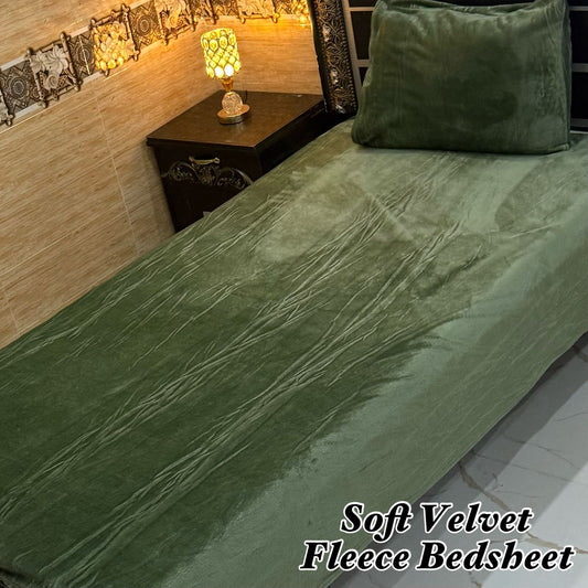 🛏️ 2 Pcs Single Fleece Bedsheet Set – Soft, Warm &amp; Stylish