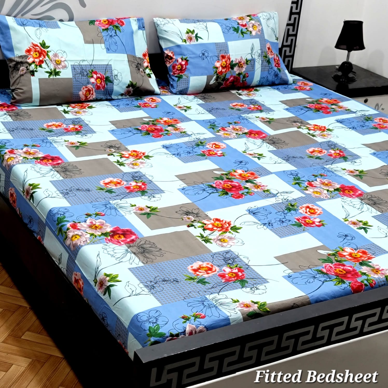 PURE SOFT COTTON SATIN KING SIZE FITTED BED SHEETS 08